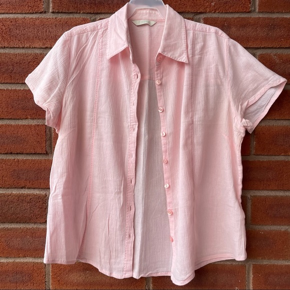 M&S Light Pink Short Sleeve Button Down Shirt - Picture 13 of 13